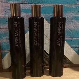 3 bottles of Josie Maran Argan Liquid Gold Self-Tanning Oil, natural glow, 8.6oz